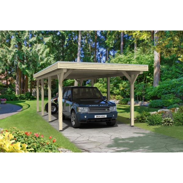 Skan Holz Flachdach-Einzelcarport Spessart 355 cm x 846 cm Leimholz kaufen bei OBI