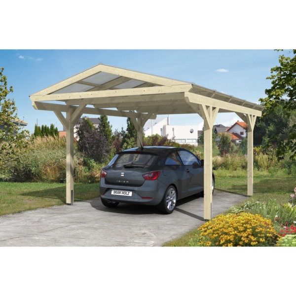 Skan Holz Satteldach-Carport Westerwald 362 cm x 541 cm gerade Kopfbänder kaufen bei OBI