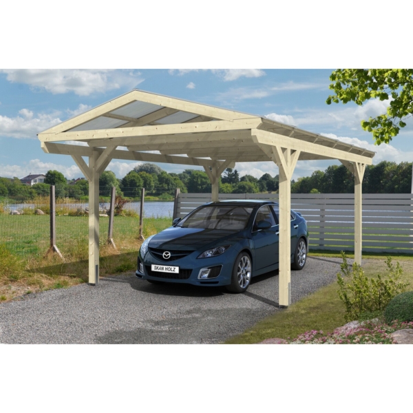 Skan Holz Satteldach-Carport Westerwald 362 cm x 648 cm gerade Kopfbänder kaufen bei OBI