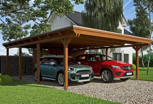 Skanholz Doppelcarport »Emsland«, 223 cm Einfahrtshöhe