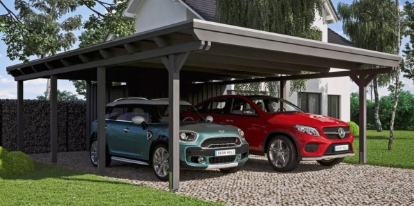 Skanholz Doppelcarport »Emsland«, 223 cm Einfahrtshöhe