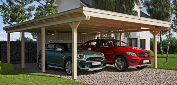 Skanholz Doppelcarport »Emsland«, 223 cm Einfahrtshöhe