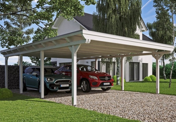 Skanholz Doppelcarport »Emsland«, 223 cm Einfahrtshöhe