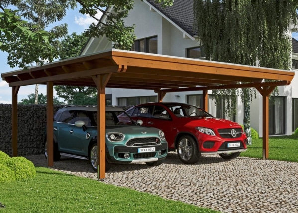 Skanholz Doppelcarport »Emsland«, 223 cm Einfahrtshöhe