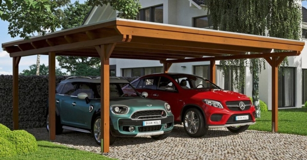 Skanholz Doppelcarport »Emsland«, 223 cm Einfahrtshöhe