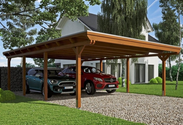 Skanholz Doppelcarport »Emsland«, 223 cm Einfahrtshöhe