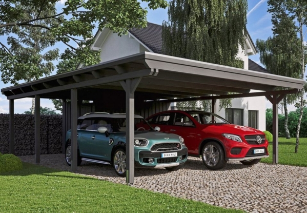 Skanholz Doppelcarport »Emsland«, 223 cm Einfahrtshöhe