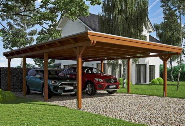 Skanholz Doppelcarport »Emsland«, 223 cm Einfahrtshöhe