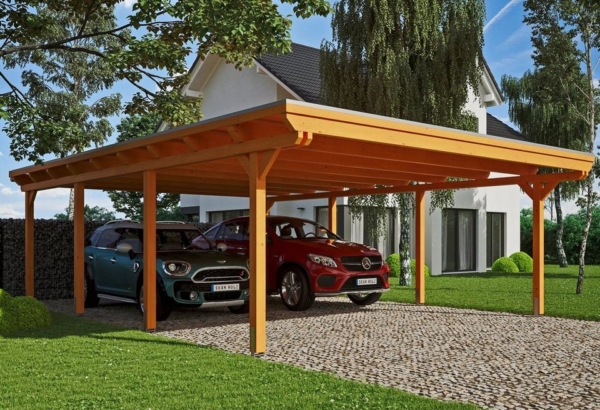 Skanholz Doppelcarport »Emsland«, 223 cm Einfahrtshöhe