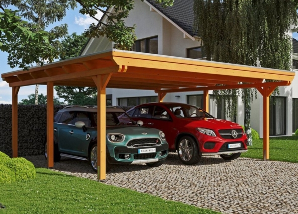 Skanholz Doppelcarport »Emsland«, 223 cm Einfahrtshöhe