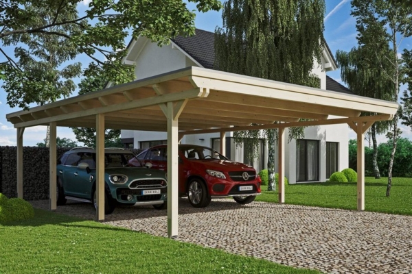 Skanholz Doppelcarport »Emsland«, 223 cm Einfahrtshöhe, versch. Farben