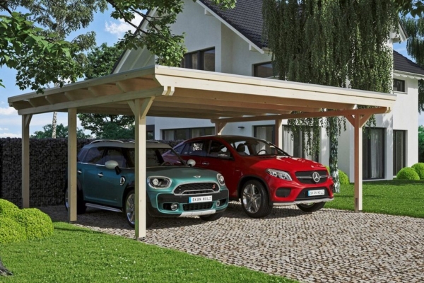 Skanholz Doppelcarport »Emsland«, 223 cm Einfahrtshöhe, versch. Farben