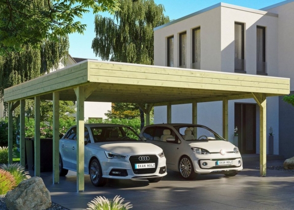 Skanholz Doppelcarport »Friesland«, 221 cm Einfahrtshöhe