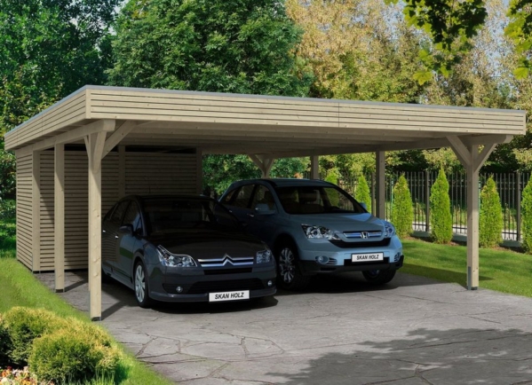 Skanholz Doppelcarport »Spessart«, 220 cm Einfahrtshöhe
