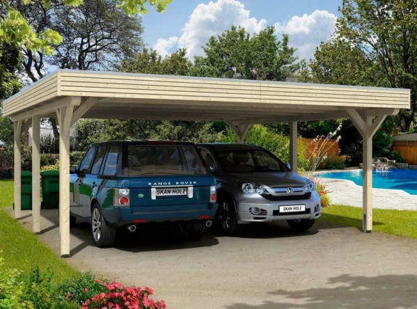 Skanholz Doppelcarport »Spessart«, 220 cm Einfahrtshöhe