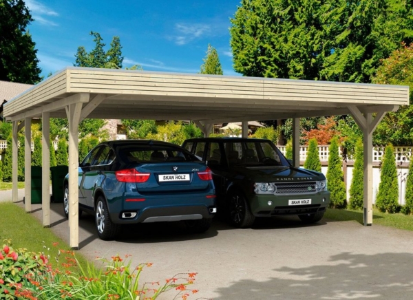 Skanholz Doppelcarport »Spessart«, 220 cm Einfahrtshöhe