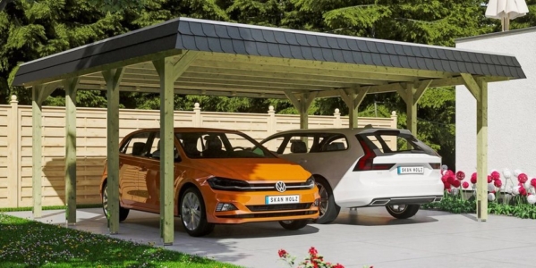 Skanholz Doppelcarport »Spreewald«, 215 cm Einfahrtshöhe