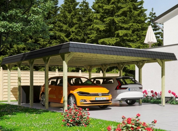 Skanholz Doppelcarport »Spreewald«, 215 cm Einfahrtshöhe
