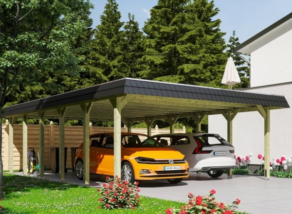 Skanholz Doppelcarport »Spreewald«, 215 cm Einfahrtshöhe