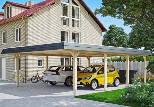 Skanholz Doppelcarport »Wendland«, 216 cm Einfahrtshöhe