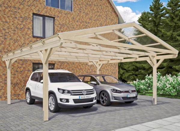 Skanholz Doppelcarport »Westerwald«, 220 cm Einfahrtshöhe