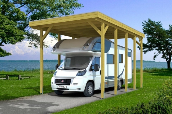 Skanholz Einzelcarport »Friesland«, 351 cm Einfahrtshöhe, für Caravan