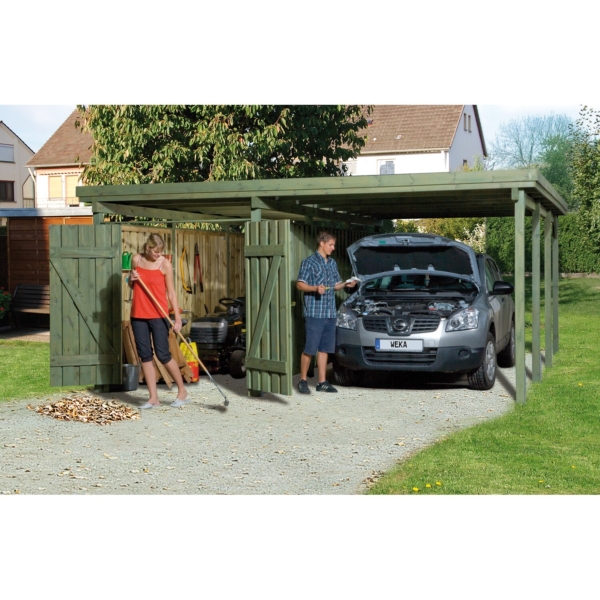 Weka Einzelcarport 607 Gr.3 inkl. XXL Geräteraum 512 cm x 579 cm kaufen bei OBI