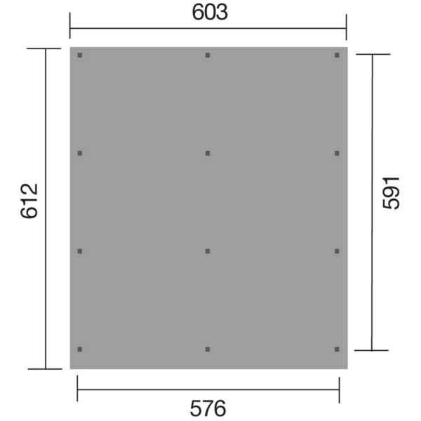 Weka Flachdach-Doppelcarport, inkl. Stahldach, 603 x 612 cm