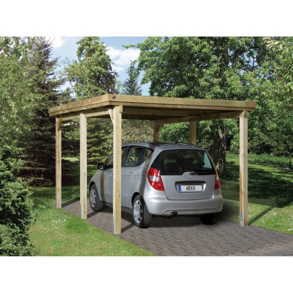 Weka Flachdach-Einzelcarport 617 Gr.1 mit PVC-Dachplatten 322 cm x 512 cm kaufen bei OBI