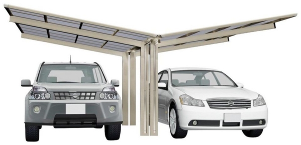 Ximax Doppelcarport »Linea Typ 60 Y-Edelstahl-Look«, 240 cm Einfahrtshöhe, Aluminium