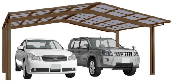 Ximax Doppelcarport »Linea Typ 80 M-bronze«, 240 cm Einfahrtshöhe, Aluminium