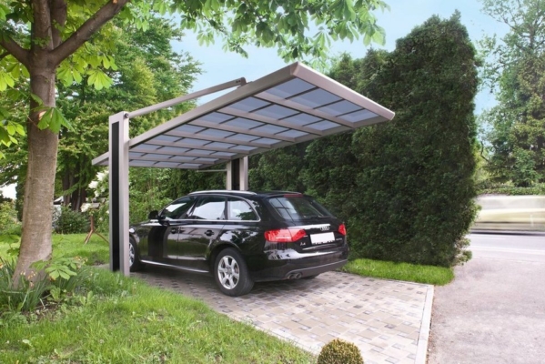 Ximax Einzelcarport »My-Port Typ 2558 Typ 150 Sonderhöhe-Edelstahl-Look«, 245 cm Einfahrtshöhe, Aluminium