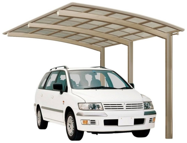 Ximax Einzelcarport »Portoforte Typ 110 Sonderlänge-Edelstahl-Look«, 240 cm Einfahrtshöhe, Aluminium